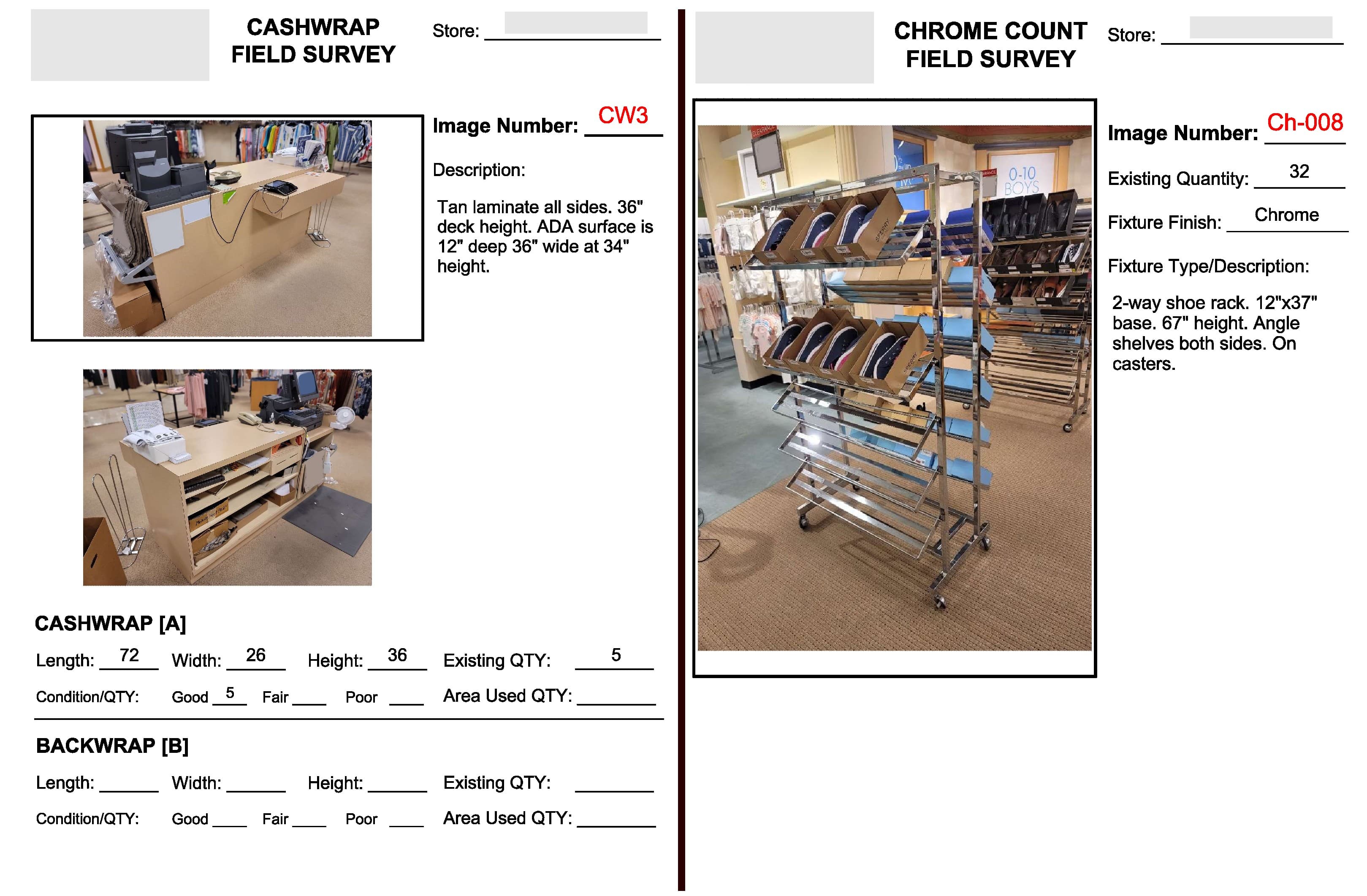 Fixture survey documentation