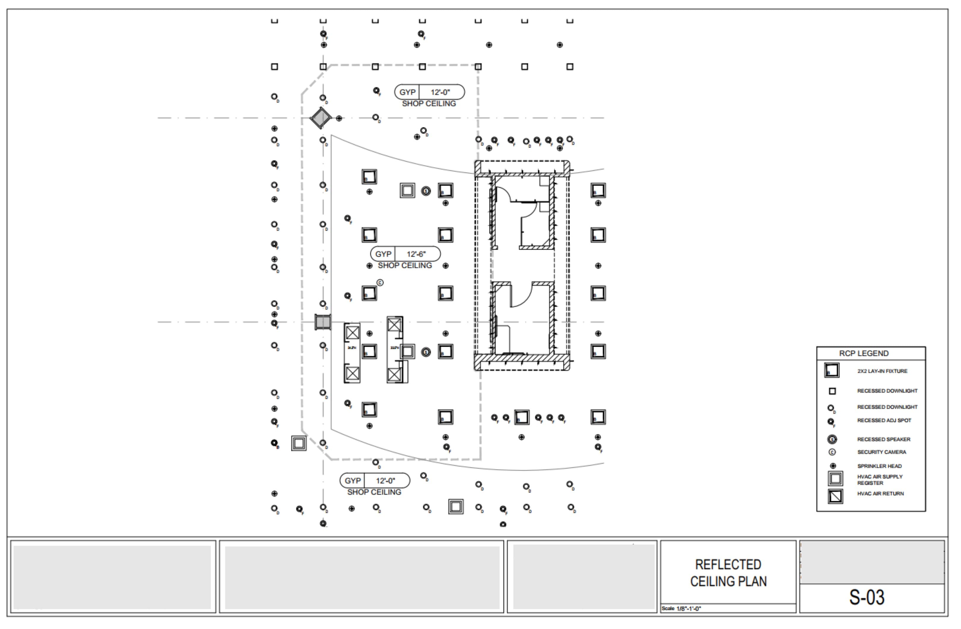 Reflected ceiling plan